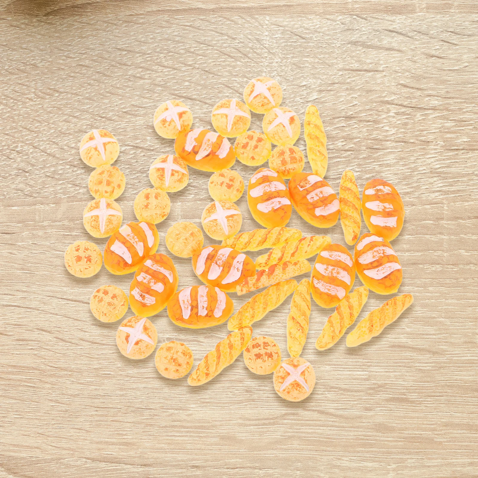 50 قطعة خبز مصغر لبيت الدمى راتينج واقعي طعام مزيف ديكور مطبخ صغير معجنات دعائم محاكاة طقم خبز-صغير