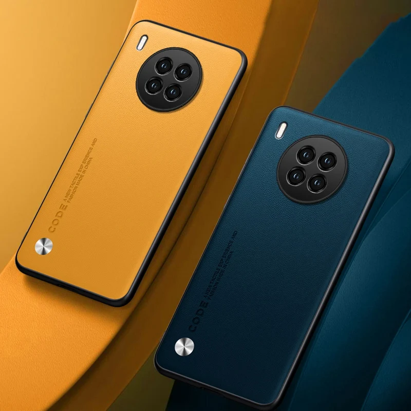 Luxury PU Leather Case For Honor 50 Lite Back Cover Matte Silicone Full Camera Protection Phone Case For Huawei Nova 8i Coque