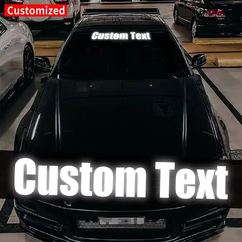 1PC Custom Text Personalized Car Stickers Tuning Waterproof DIY Vehicle Windshield Moto Fuel Tank Helmet Vinyl Decals
