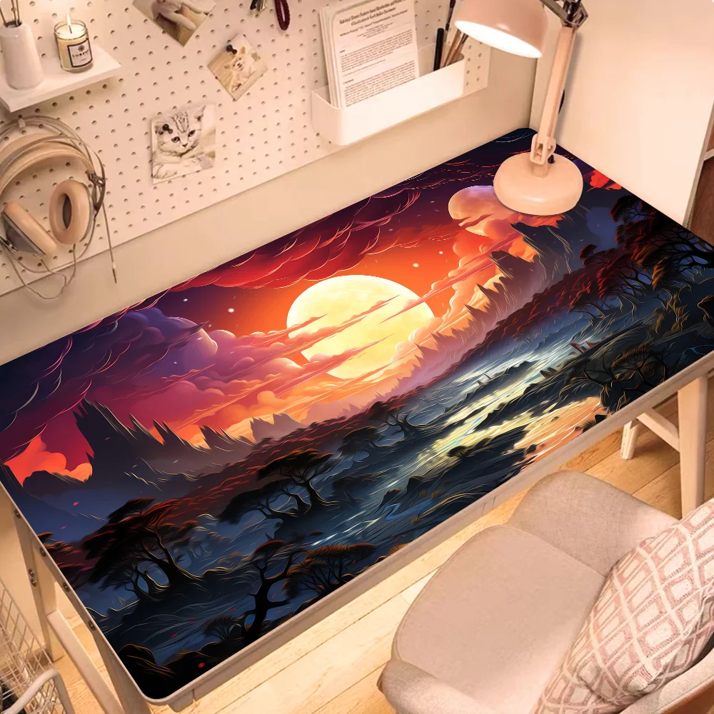 

Mouse Computer Non-slip Carpet 600x1200mm HD Print Rubber Mouse pad landscape mountain sunset cartoon Mouse Pad XXL Extended Pad