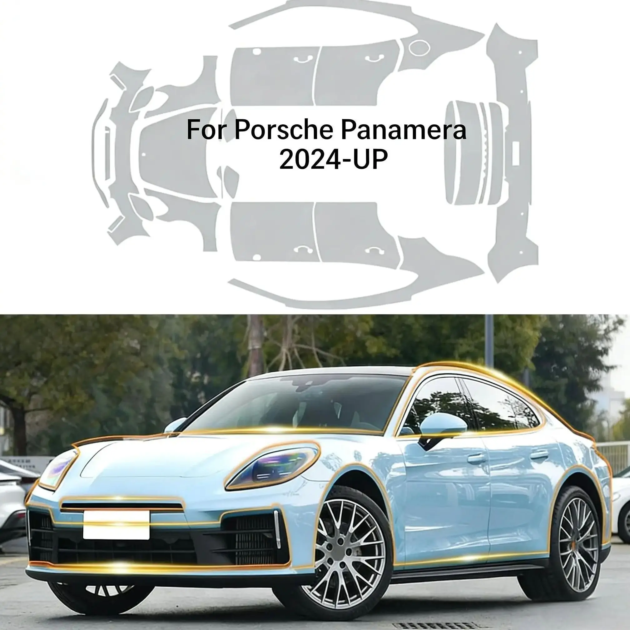 

8.5Mil Pre-cut PPF For Porsche Panamera 2024-UP TPU Bumper Clear Paint Protection Film Scratch-Resistant Exterior Accessories