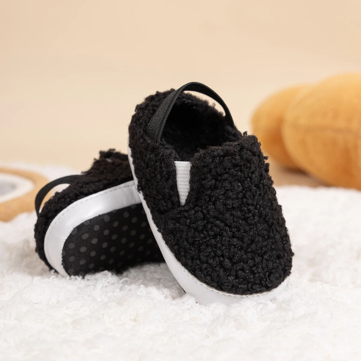 KIDSUN Baby Boys Girl Breathable Front Shoes Plush Cotton Wool Winter Warm Baby Slipper Newborn First Walker Shoes Outdoor