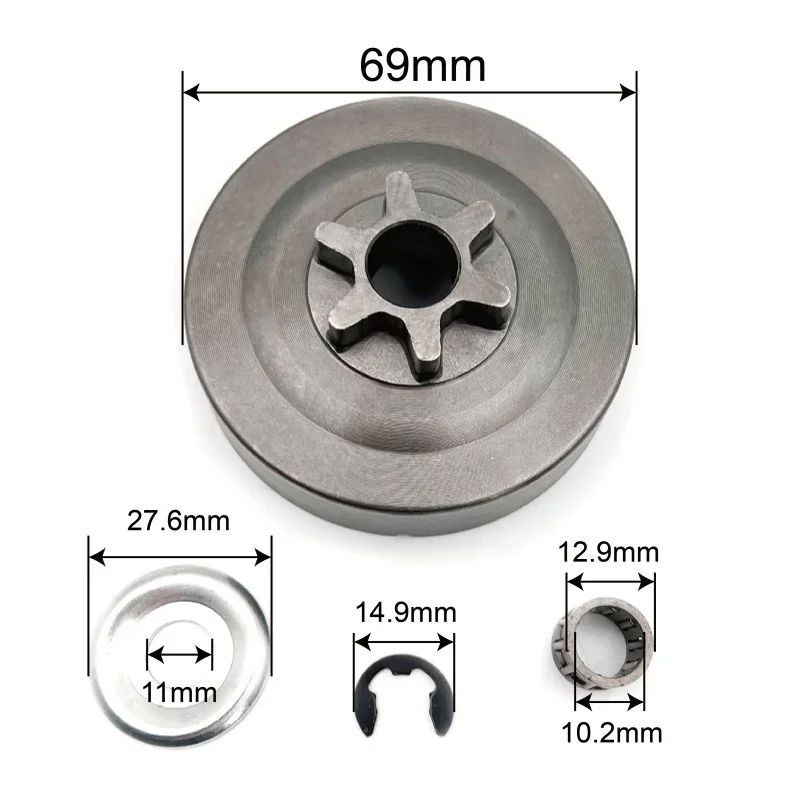 Imagem -06 - Aço Endurecido Embreagem Tambor Roda Dentada Kit para Motosserra Ms170 Ms180 017 018