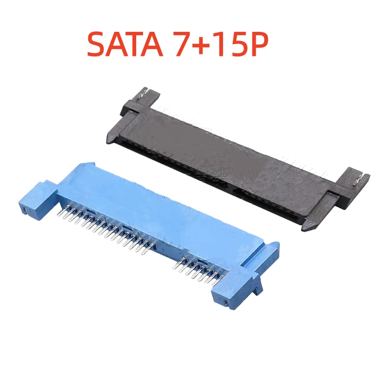 5PC SATA 7+15 Female Socket SMT Horizontal Surface Mount Through-hole Mounting Harpoon Positioning Foot SATA Connector Interface