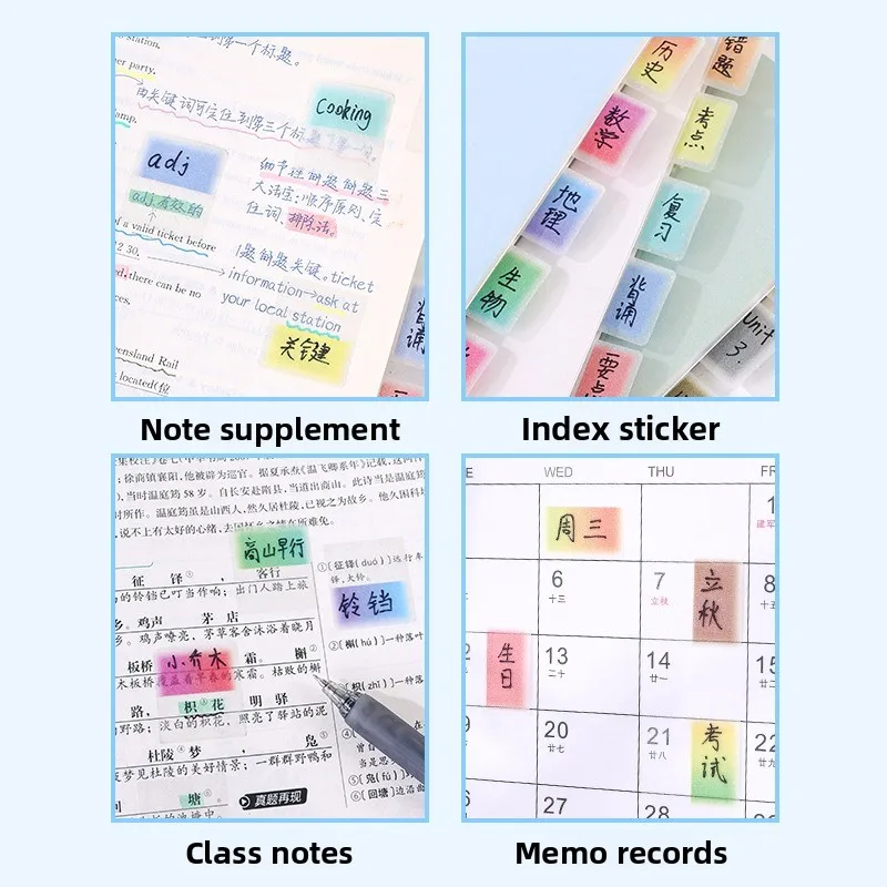 LANGUO Drawer-type Index Sticky Notes Matte Writable Reusable No Residue on Removal Quick-dry Memo Pad School Supplies
