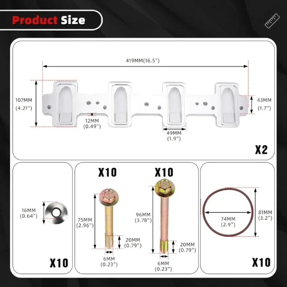 Adaptador Rectangular para Colector de Admisión 551316 para Colectores LSA LSX LS, Modificación Automotriz