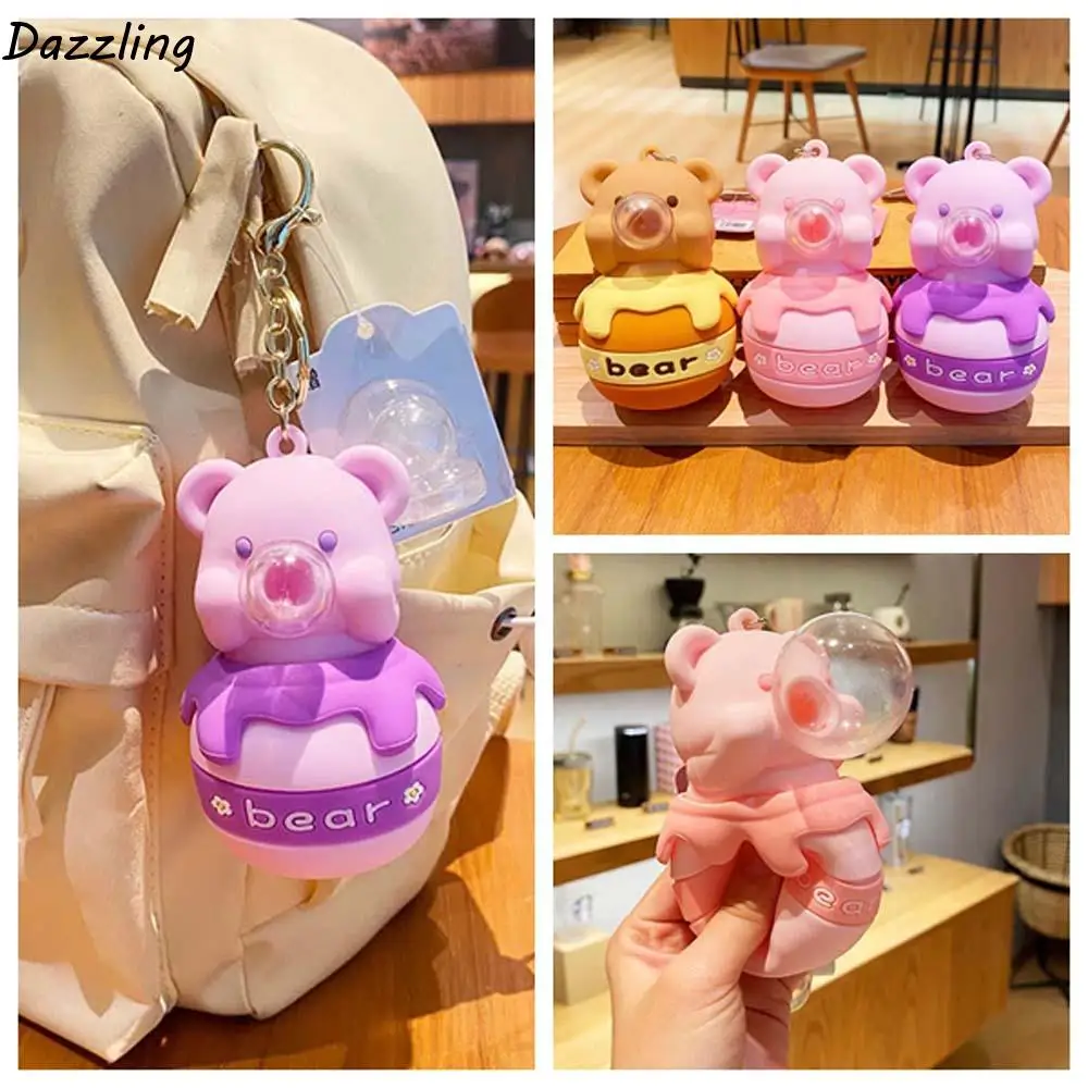 Bag Pendant Bear PVC Key Chain Cartoon Jewelry Accessories Cartoon Squeezing Toys PVC Doll Key Ring Backpack Decoration Outdoor