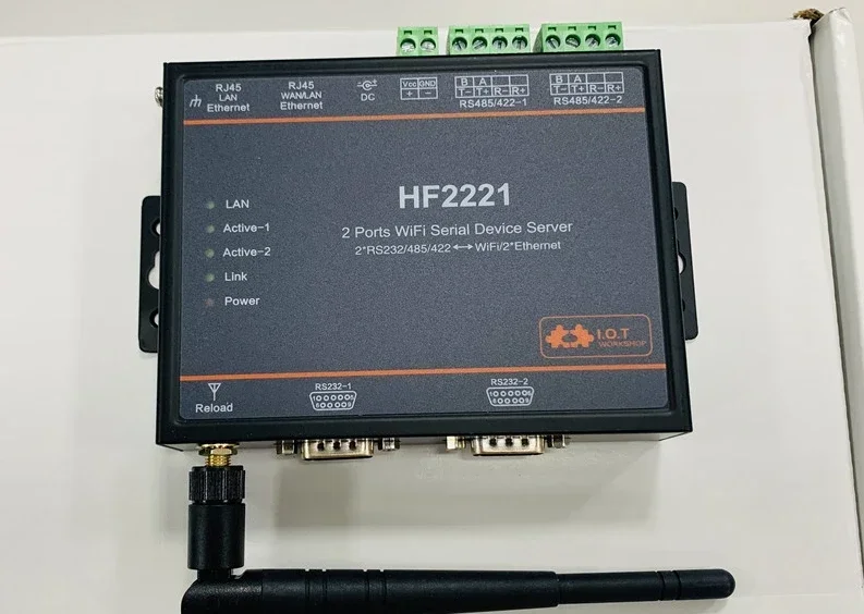 

HF2221 Industrial Modbus 2Ports Serial Server RS232/RS485/RS422 to WiFi Ethernet Device automation control