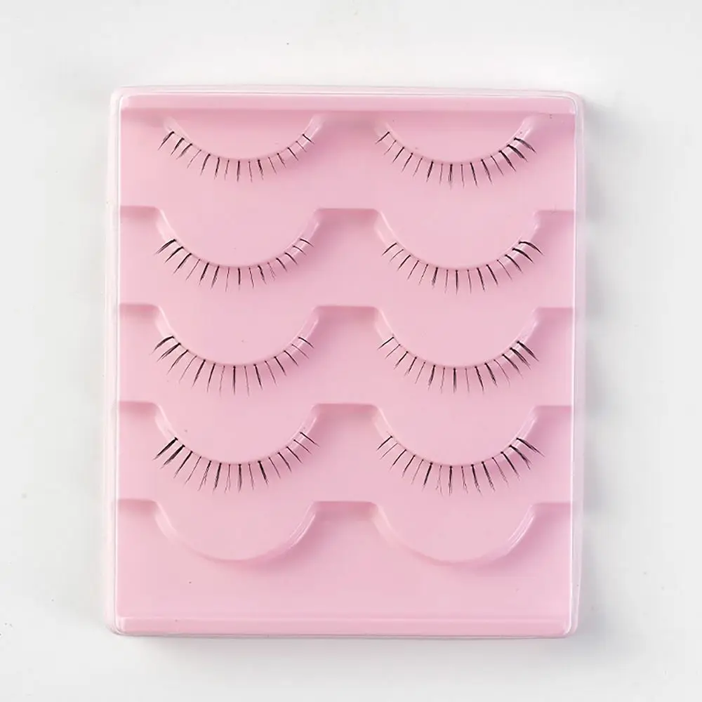 5 par naturalnych, całych rzęs dolnych z przezroczystymi pętelkami, małe rzęsy typu devil lashes do przedłużania, narzędzie do makijażu DIY, kosmetyki