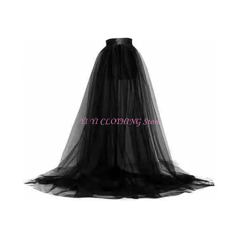 

N5KF Women Punk Skirt Female Gothic Tulle Skirt Long Skirt Ball Gown Party Skirts