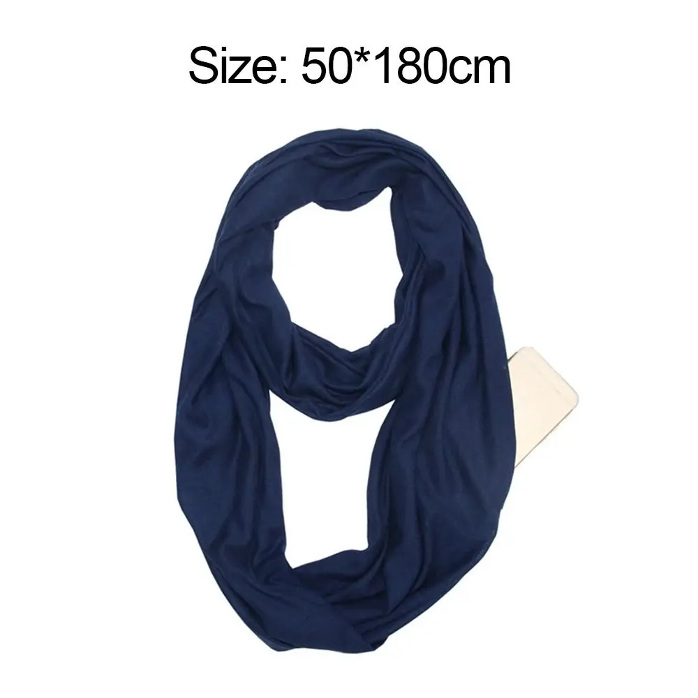 Bib Fashion Wraps Neck Warmer Friend Gift  Zip Pocket Infinity Scarf Scarves Circle Loop Scarves