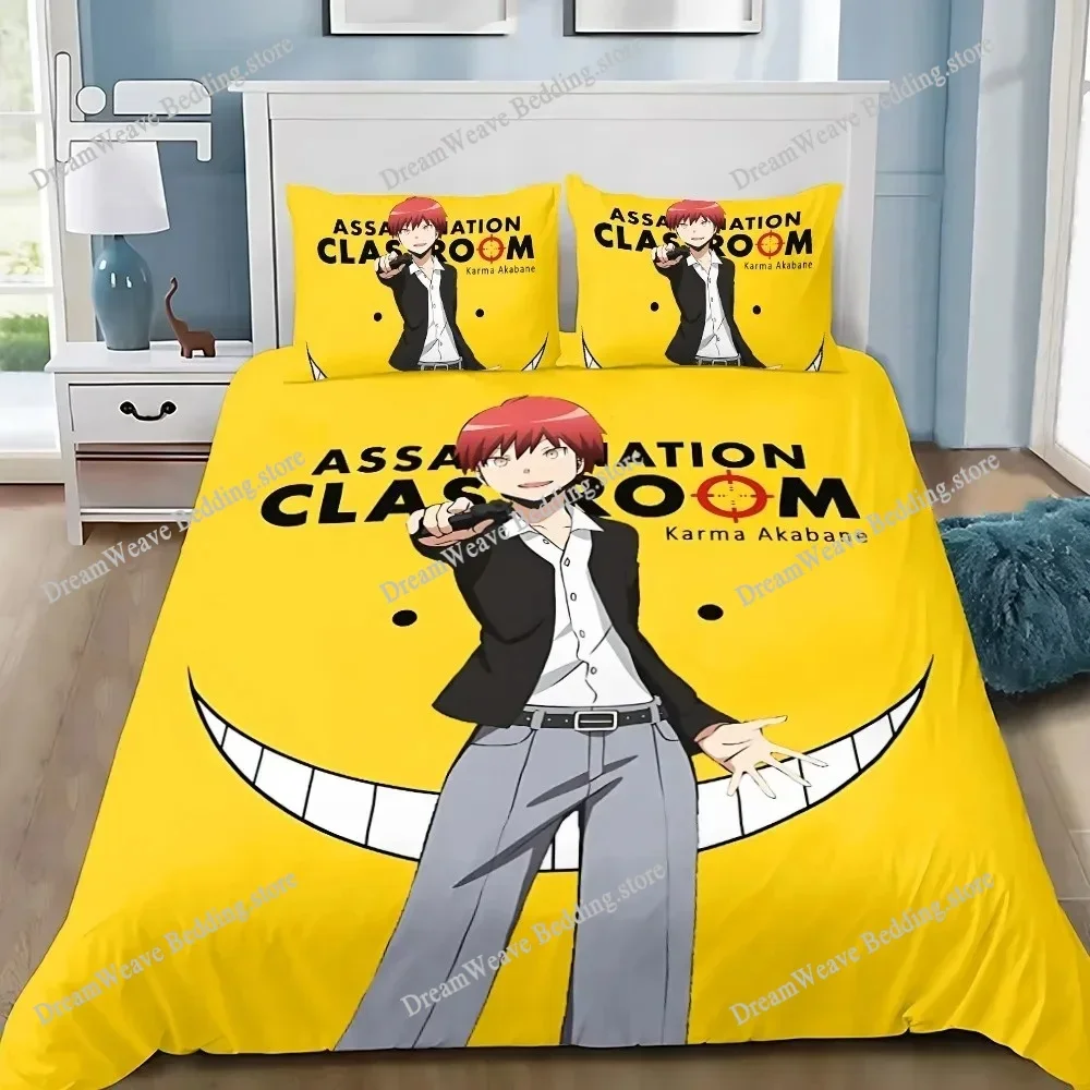 Duvet Cover Pillowcase Bedding Set Anime Assassination ClassroomS Adult Boy Girl Bedroom Decoration Children Gift Single Double7