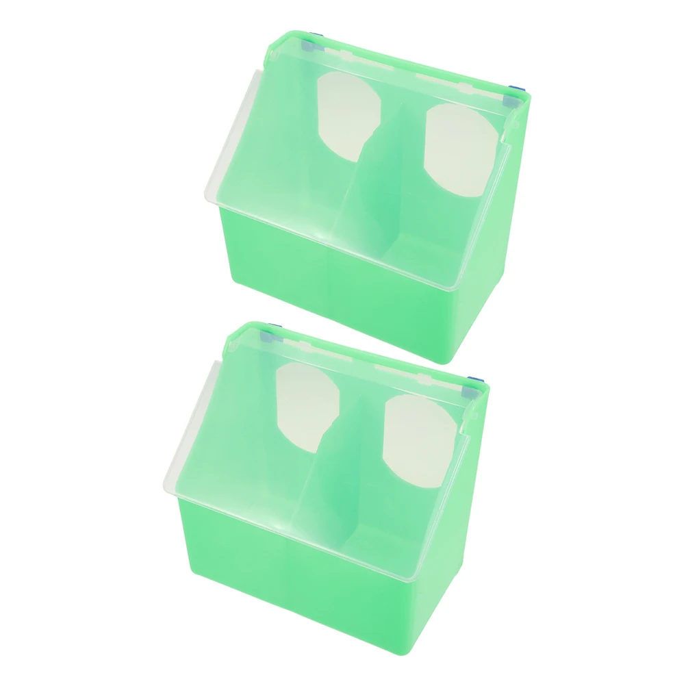 

2 Pcs Pigeon Feed Box Chicken Feeders Pvc Bird Feeding Cups Bowls for Cage Abs Water