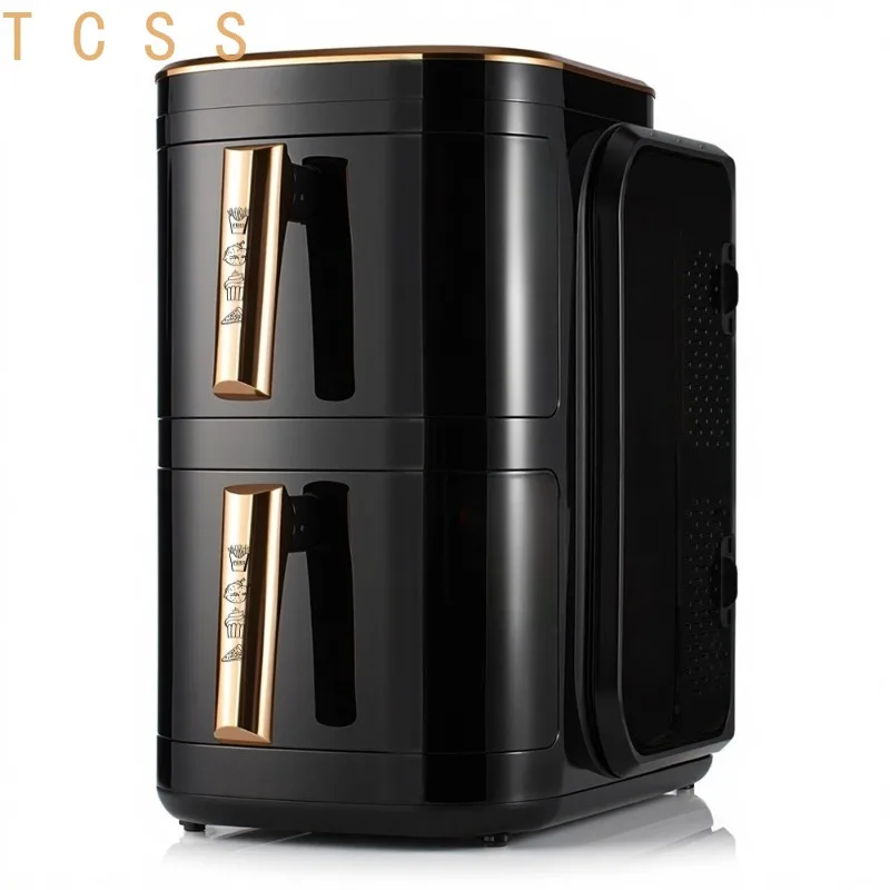 Smokeless Air Fryer Oven Double Layer Smart Digital Multifunctional Oil Free French Fries Maker Non-Stick Easy Clean Timer