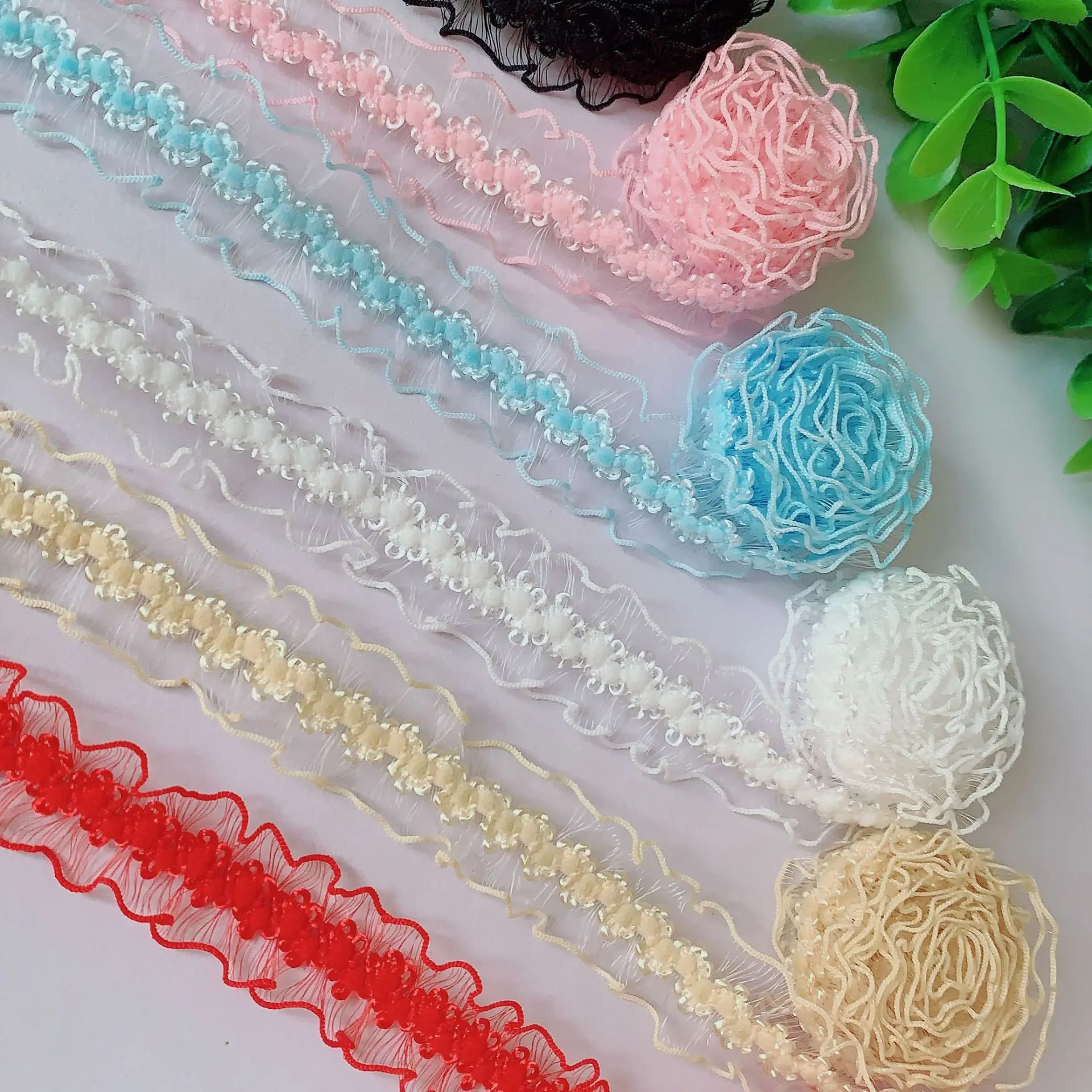 20meters/lot Elastic Lace Ribbon DIY Clothing Curtains Handmade Crafts Accessories Christmas Wedding Festival Gift Packaging