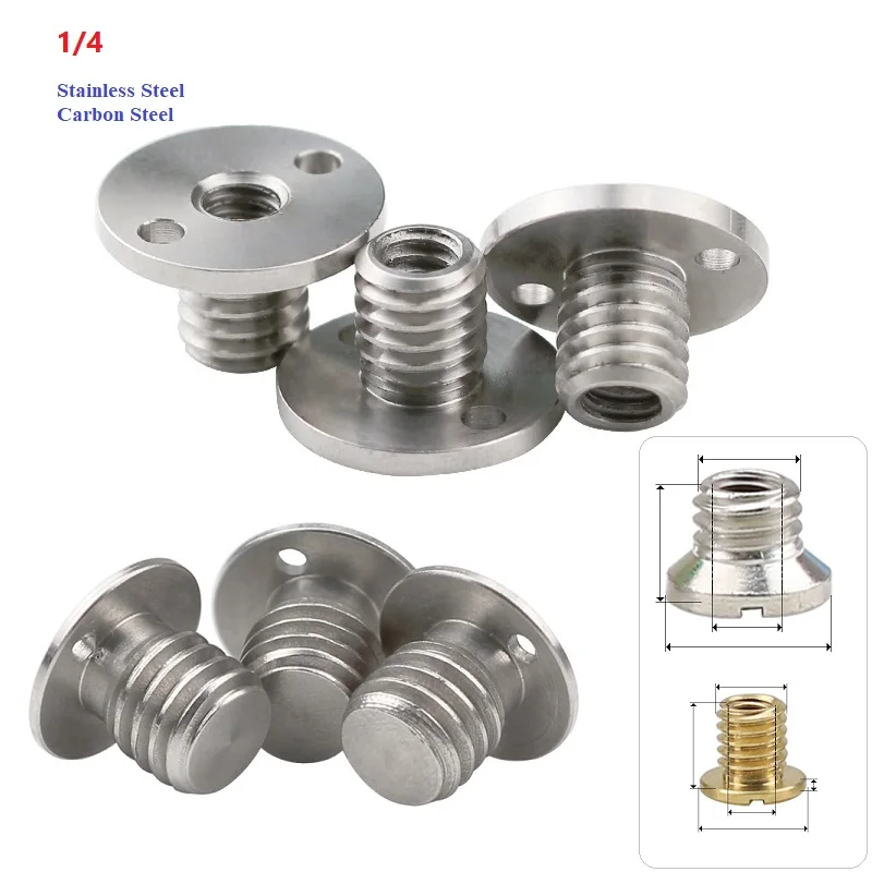 Camera Screw 1/4 Inch Quick Release Screw Tripod Plate Mount Screw Tapered/Flat-Bottomed Stainless Steel/Carbon Steel Nuts