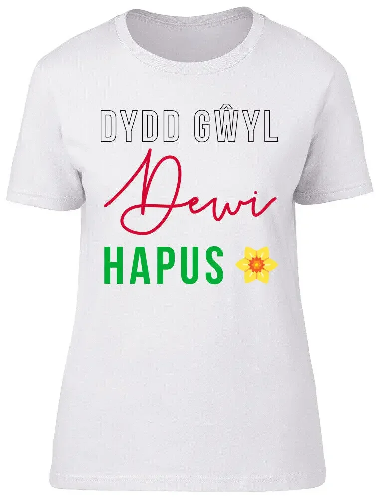 Happy St David's Day in Welsh Colour Ladies Womens Fitted T-Shirt