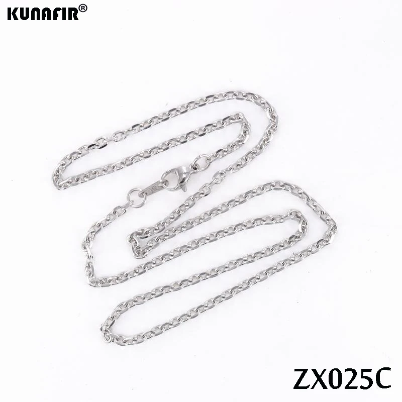 Add tags 1.6mm-4.2mm Elliptic PiJiao chains stainless steel necklace four surface grinding chain fashion jewelry parts ZX025C