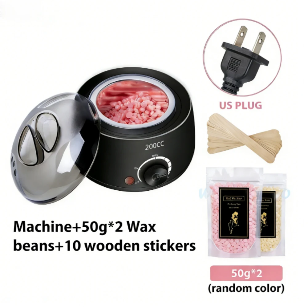 200CC Wax Heater Warmer Ontharing Machine Voor Hand Voet Body Spa Epilator Paraffine Pot + Wax Bonen + wood Sticks