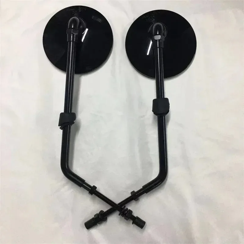 2 قطعة لبيجو دراجة نارية جانغو مرآة الرؤية الخلفية أسود رمادي كروم #6