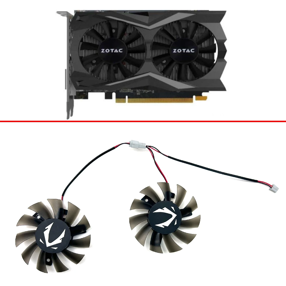 

2pcs 65mm 2pin GA71S2H For ZOTAC GeForce GTX1050 GTX 1050 Ti OC 4GB GDDR5 GTX1660 1650 1660S GPU Graphics Card Cooling Fan