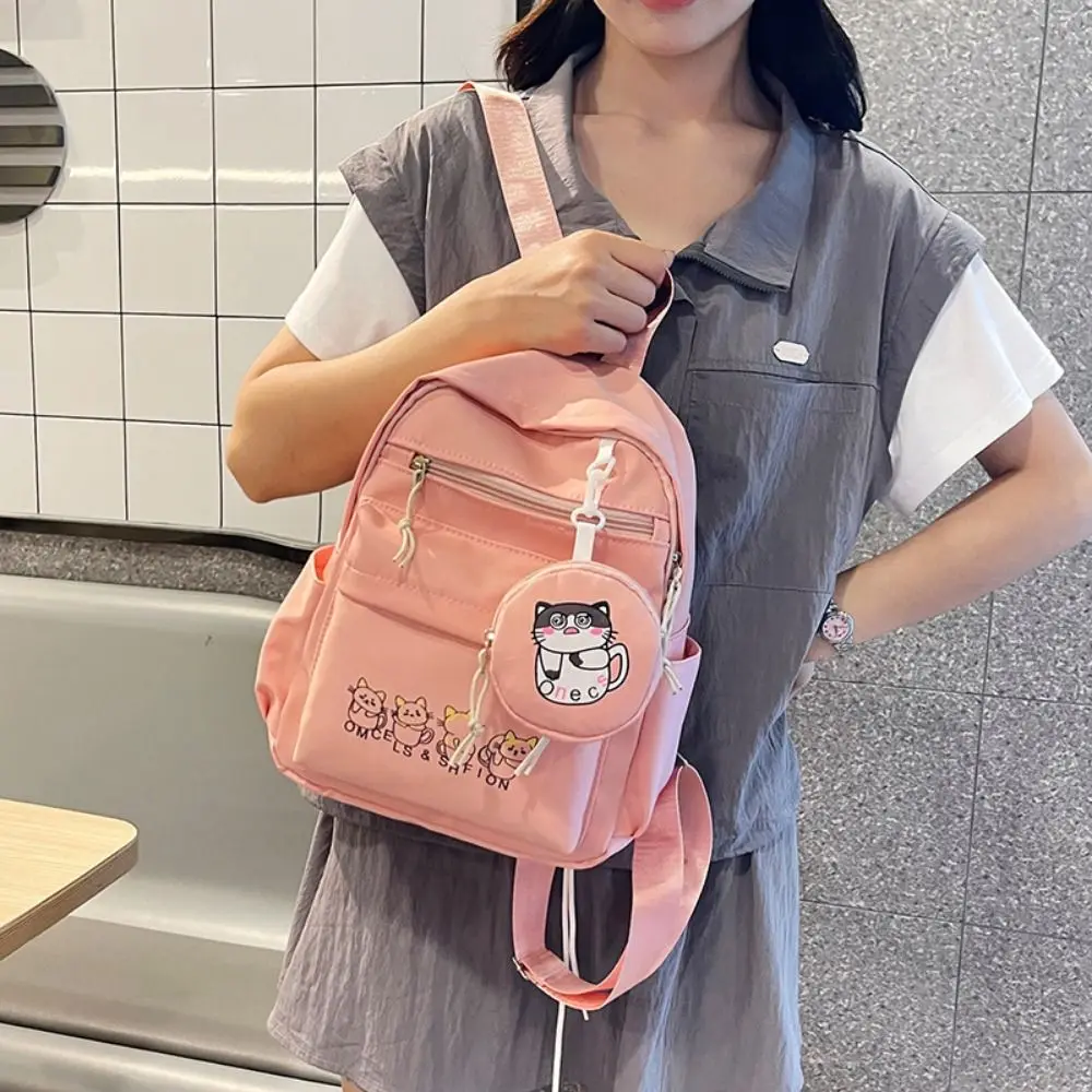 Mochilas escolares ligeras para estudiantes, correas ajustables, cierre de cremallera, bolso de hombro de dibujos animados, transpirable, impermeable