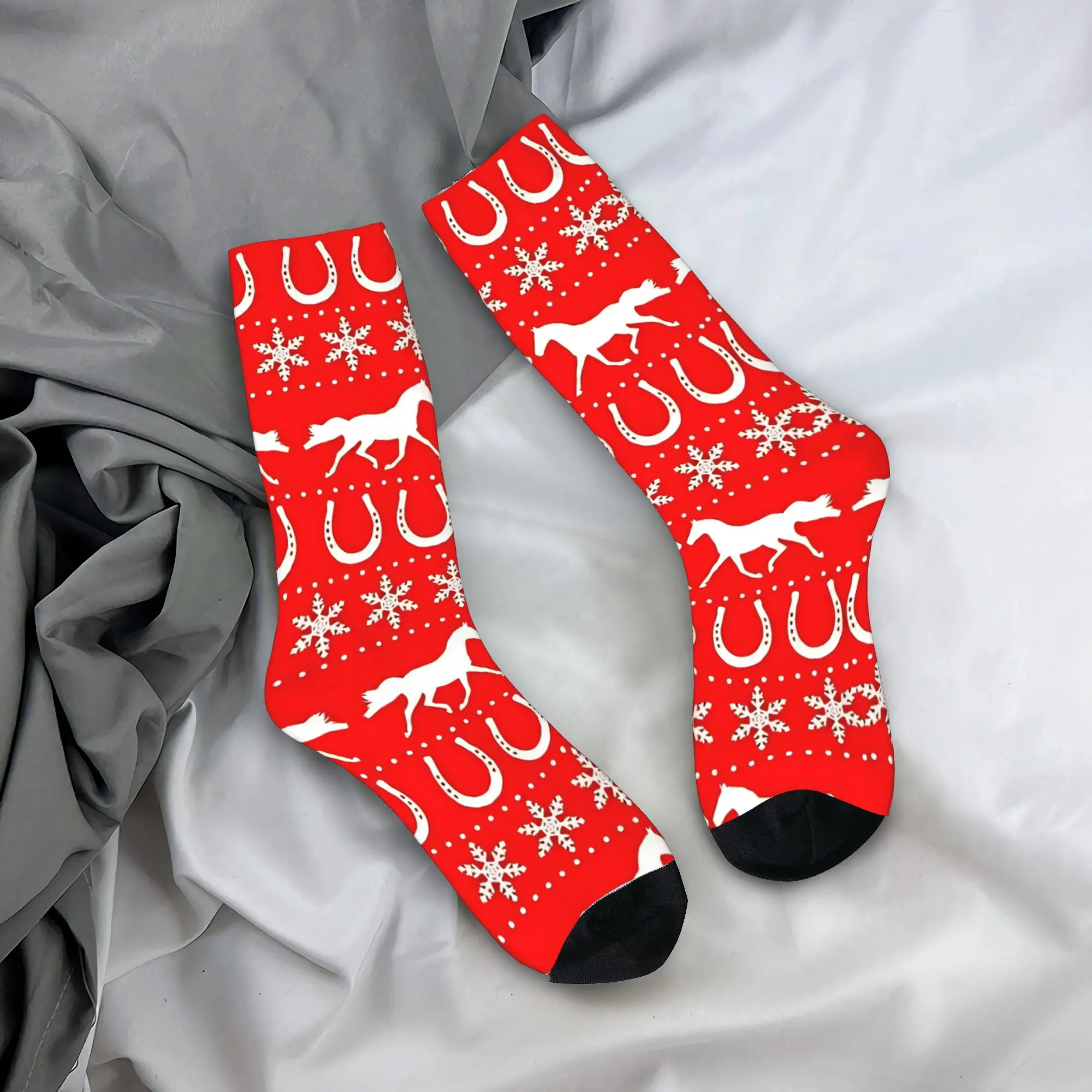 Couple Socks Horse Rider Christmas Sweater     Stockings Spring Funny Soft Socks Pattern Climbing Anti Skid Socks