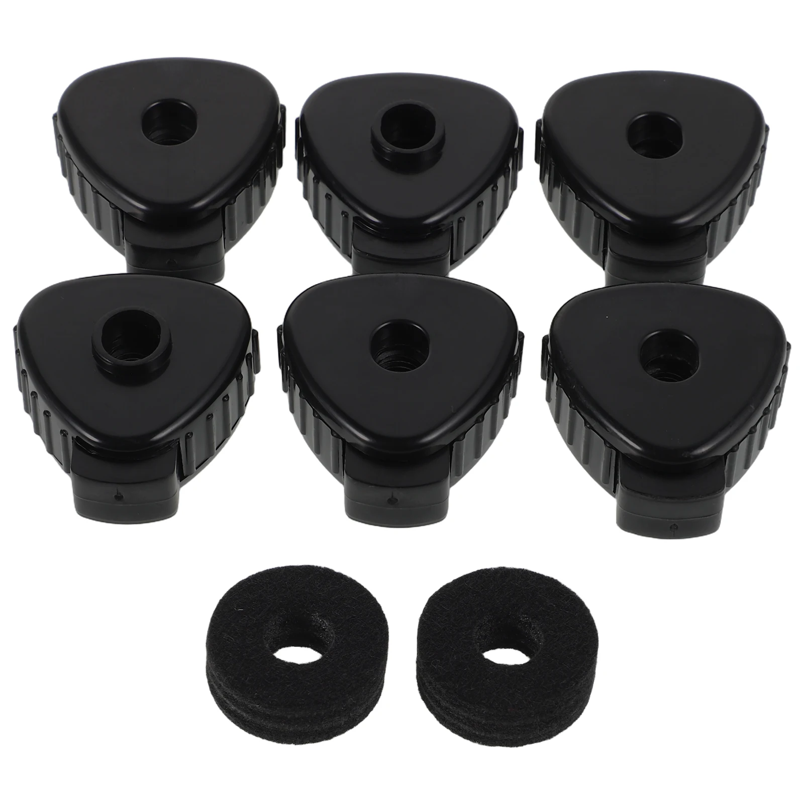 

6 Pcs Musical Instrument Accessories Cymbal Quick Release Cap Plastic Black Mate