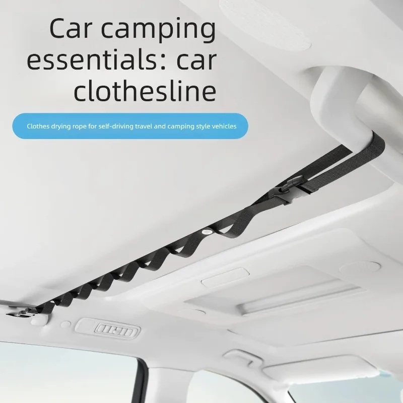 For Car Clothesline, Multifunctional Vehicle Clothes Hanging Rope, Outdoor Trunk Clothes Holder for Road Trip