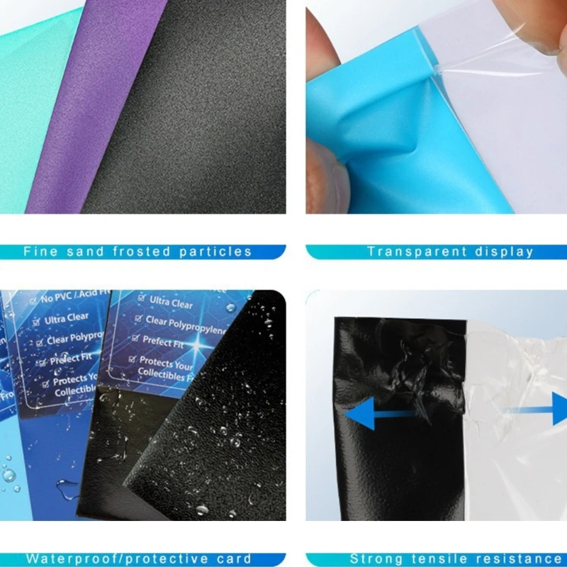 100Pcs Clear Card Sleeves Waterproof Card Pocket Stand Size Card Protectors for Game Card Trading Card Sport Cards,