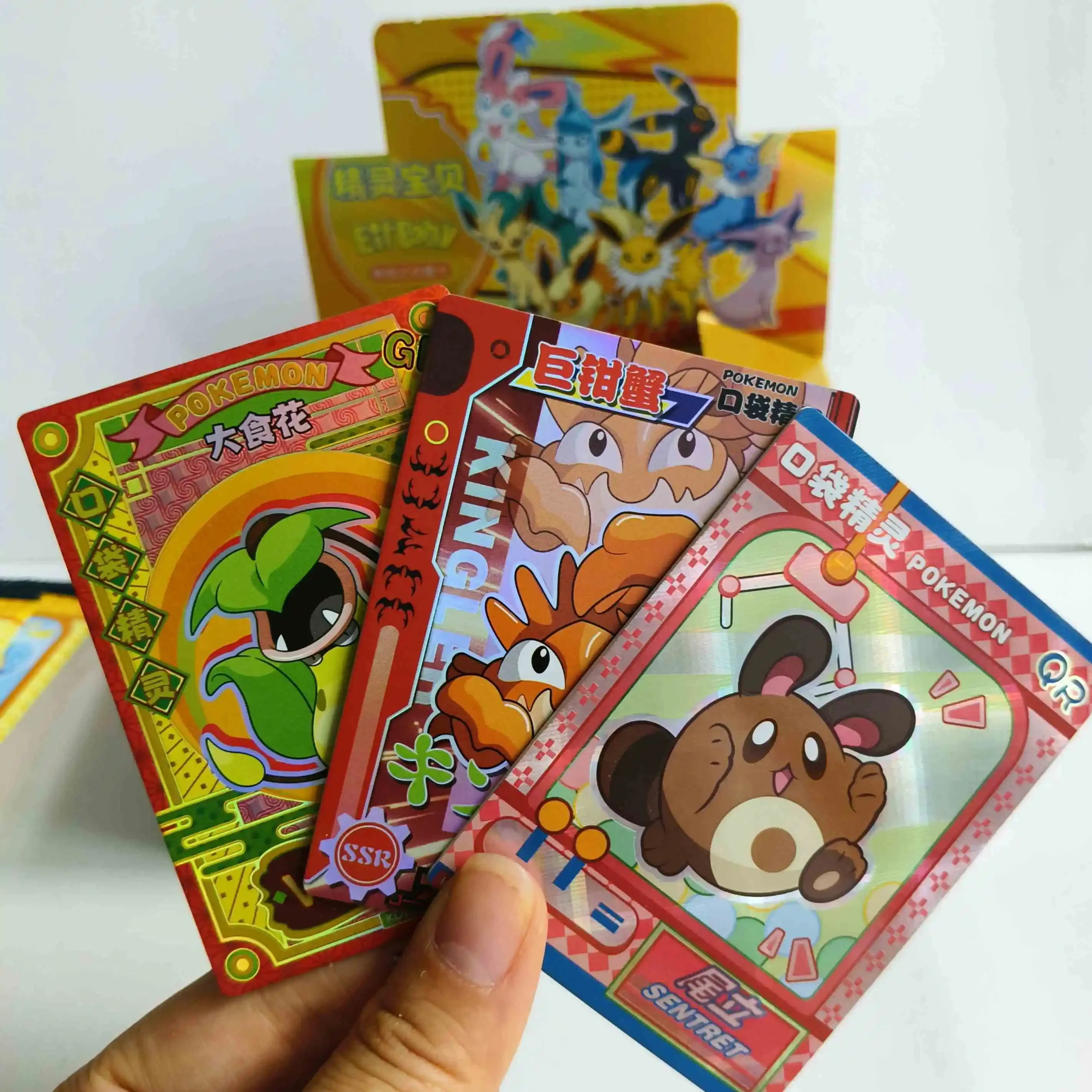 Gioco Pokemon Elfo Card Figura di lusso Collezione di carte per animali domestici Scatola regalo di scambio Carte Collezione di hobby per bambini Giocattolo Regalo di Natale