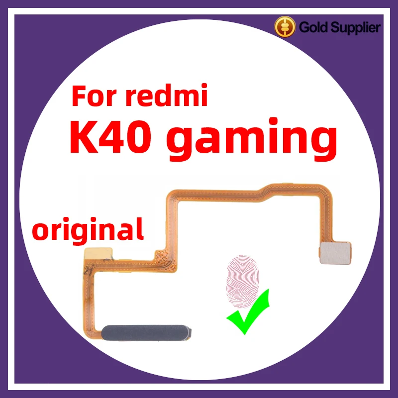Original For Xiaomi redmi K40 Gaming Fingerprint Sensor Home Return Key Menu Power Button Flex Ribbon Cable