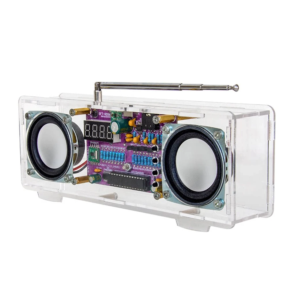 FM Radio Electronic DIY Kit 87.5-108MHZ Soldering Project Practice Electronic Kit Dual Channel Digital Tube for Audio Learnin