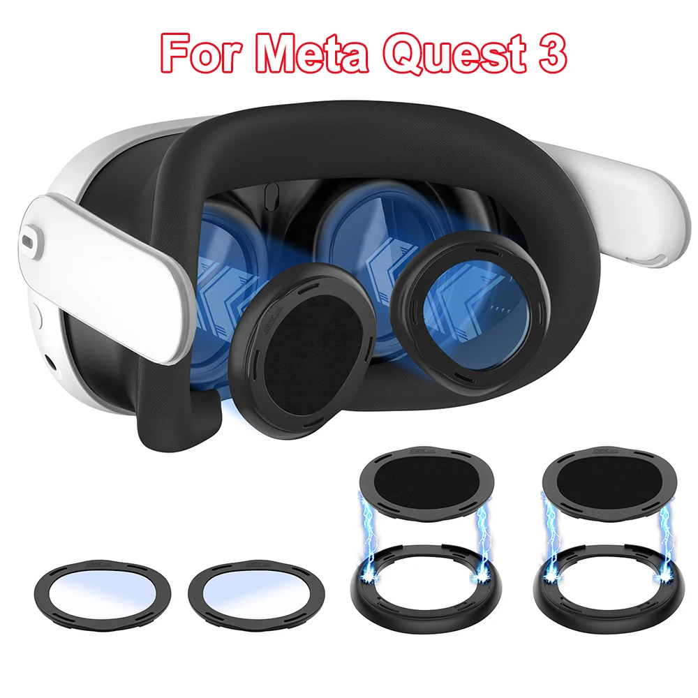 VR Magnetic Frame Anti-Blue Light Glasses VR Lens Protector Blue Light Blocking Glasses Removable for Meta Quest 3 Accessories