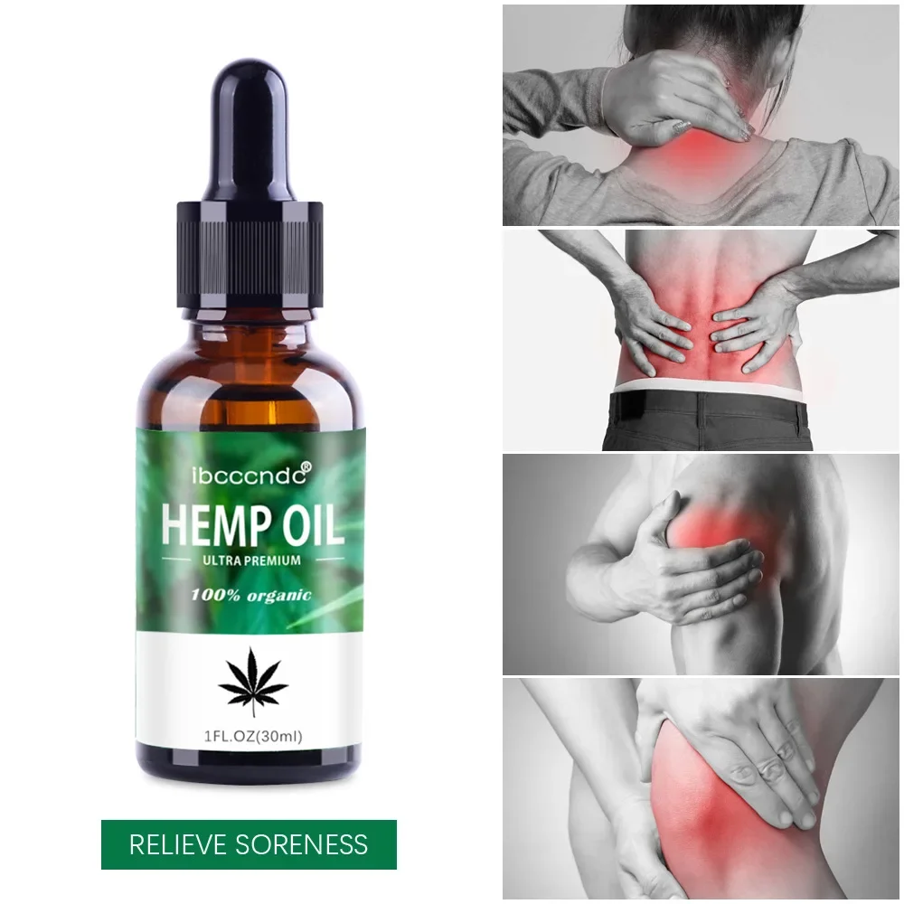 Hemp Seed Oil 30ml Plant Massage Oil Relieves Joint Pain Muscle Pain Soothing and Calming Improve Sleeping Quality Body Care Oil