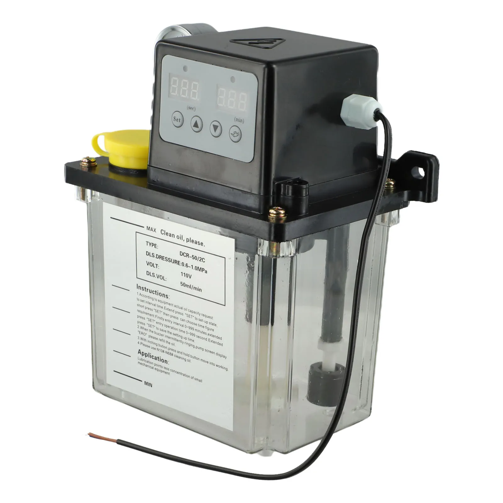 CNC Lubrication Pressure Gauge Transparent Automatic Lubricating Pump Encrypted Oil Cap Industrial Lubrication