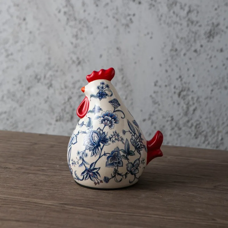 Retro Ceramic Painted Rooster Handicrafts Living Room Entrance Home Decoration 2026 Статуэтки Кошек تحف كبيره للمنزل view 6