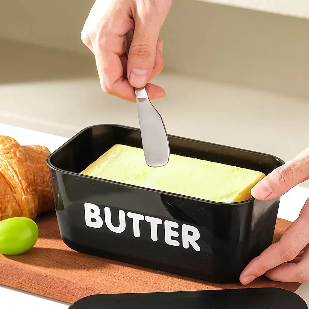 Butter Cheese Keeper with Cutting Knife Large Airtight Refrigerator Storage Box Household Must-Have