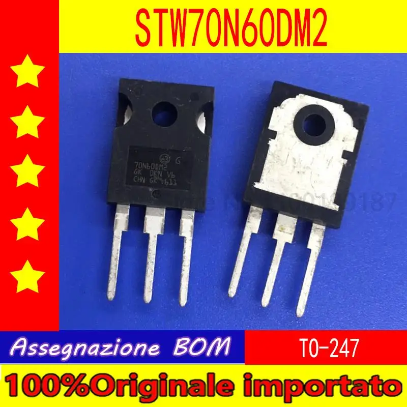 

10pcs/lot STW70N60DM2 70N60DM2 TO3-247 MOS FET 600V 66A