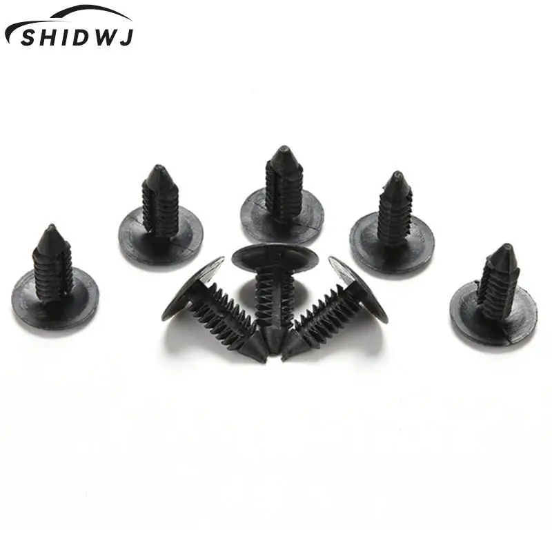 Hot sale 100pcs Car Vehical Plastic Rivet Clip Fastener Balck Color 6mm Dia Door Trim Panel Black  For Car Vehical