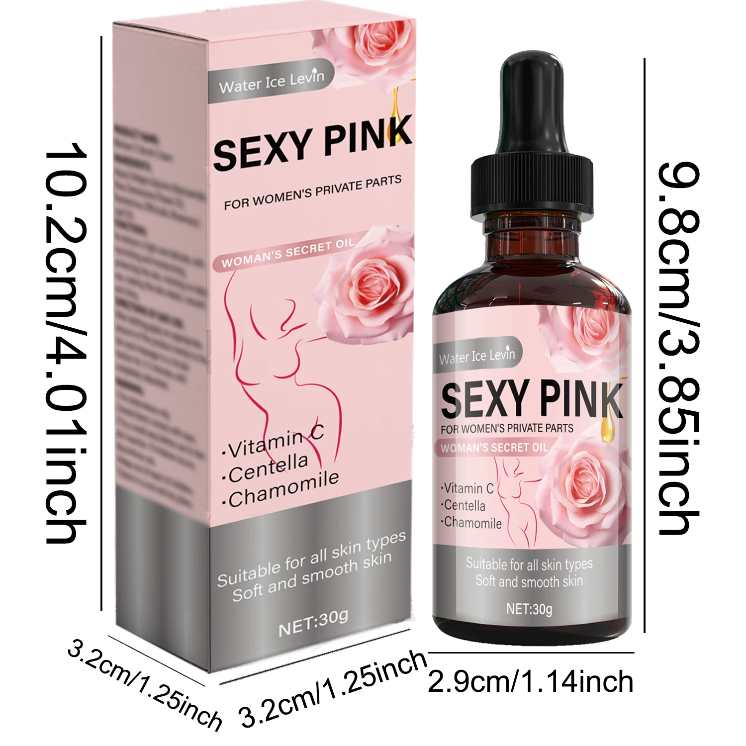 Secret Pink Intimate Oil Vitamin C & Chamomile. Softens, Smoothes, Revitalizes Skin. For Feminine Care. All Skin Types. 30g Net - view 6
