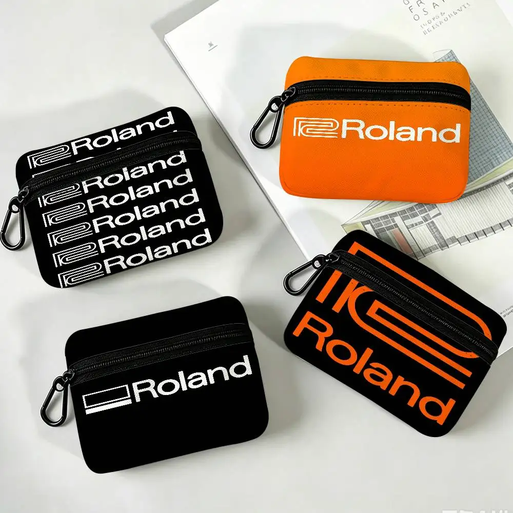 R-Roland Electronic-Timeless Oxford Cloth Zipper Wallet Multifunctional Hanging Coin Bag For Credit Cards Keys Coins Earbuds