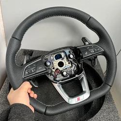 Heated Steering Wheel Suitable For Audi Q5L, Q5, S5, RS5, Leather perforated Steering Wheel Modification,Car Accessories