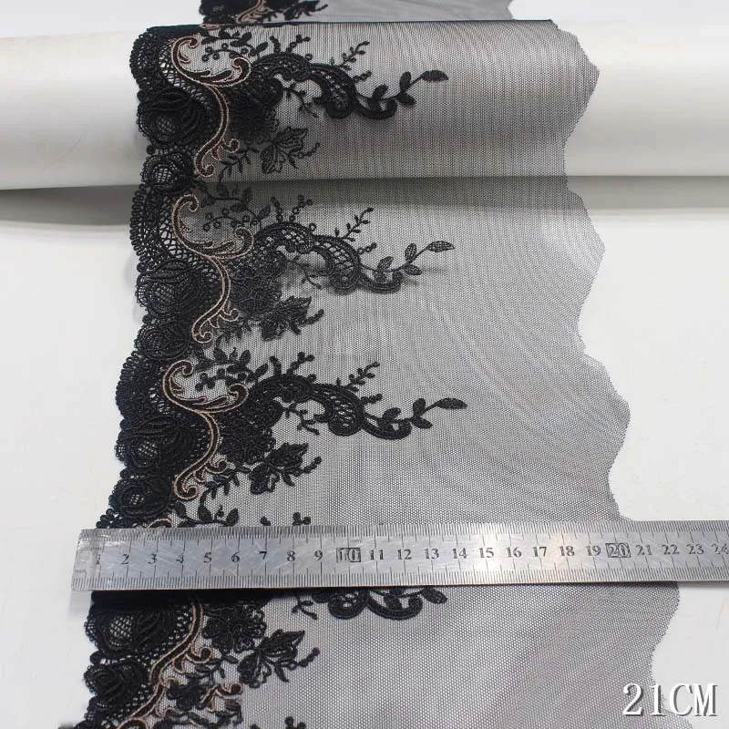 28Yards Black Embroidery Lace Trims For Clothing Accessories Dress Sewing Applique Costume Lace Fabrics