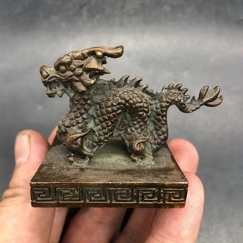 Antique Miscellaneous Collection Seal Zodiac Dragon Seal Craft Ornament