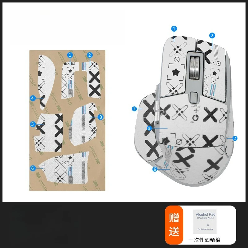 

For Logitech MX Master 3S Anti-Slip Sticker Kit Sweatproof Back & Foot Pads Free Cleaning Pads