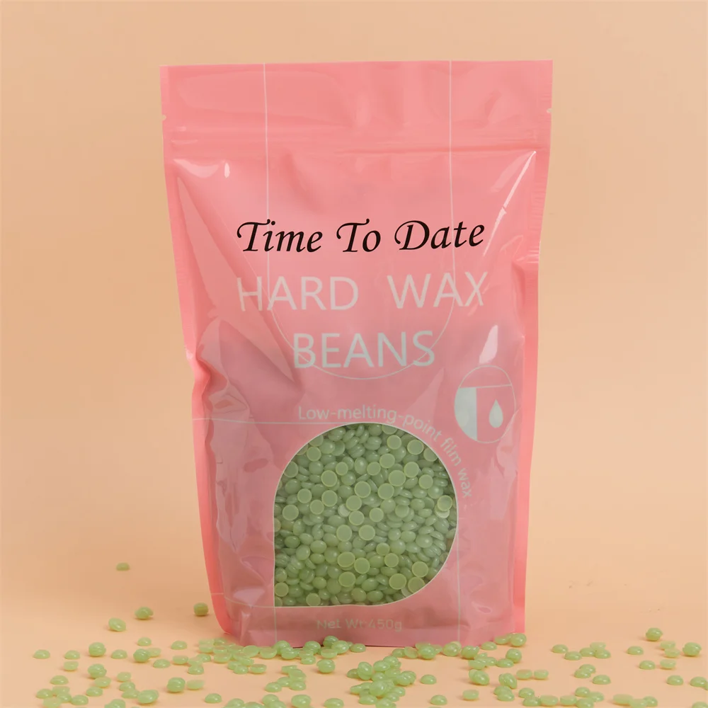 Beauty Spa quality Time to date painless Hard Wax Beads 1lb Wax Beans sensitive Coarse Hair Removal Aloe Vera 450g