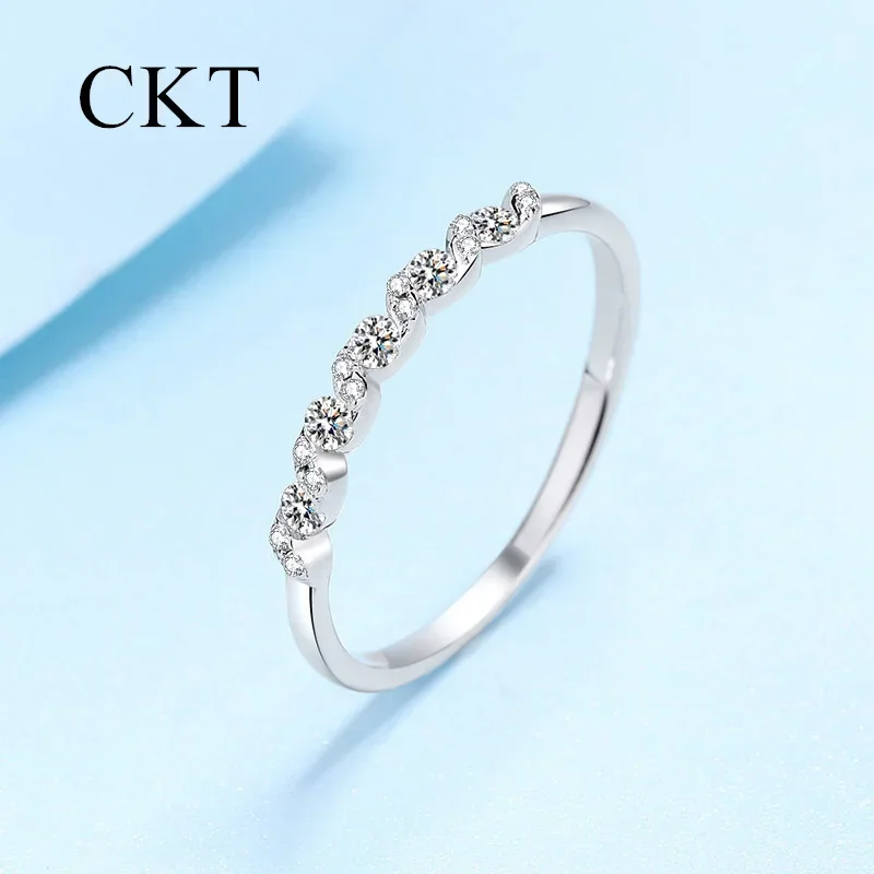 18K White Gold Luxury Platinum Rings for Women 0.19 Carat Moissanite Diamond Small Exquisite Ring Pt950 Wedding Fine Jewelry