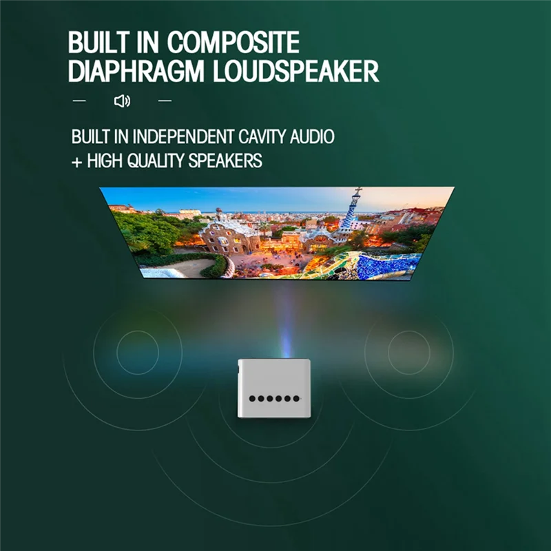 جهاز عرض صغير محمول للمسرح المنزلي مشغل الوسائط سينما لاسلكي متعدد الشاشات لهاتف Iphone Android سهل الاستخدام - قابس الاتحاد الأوروبي