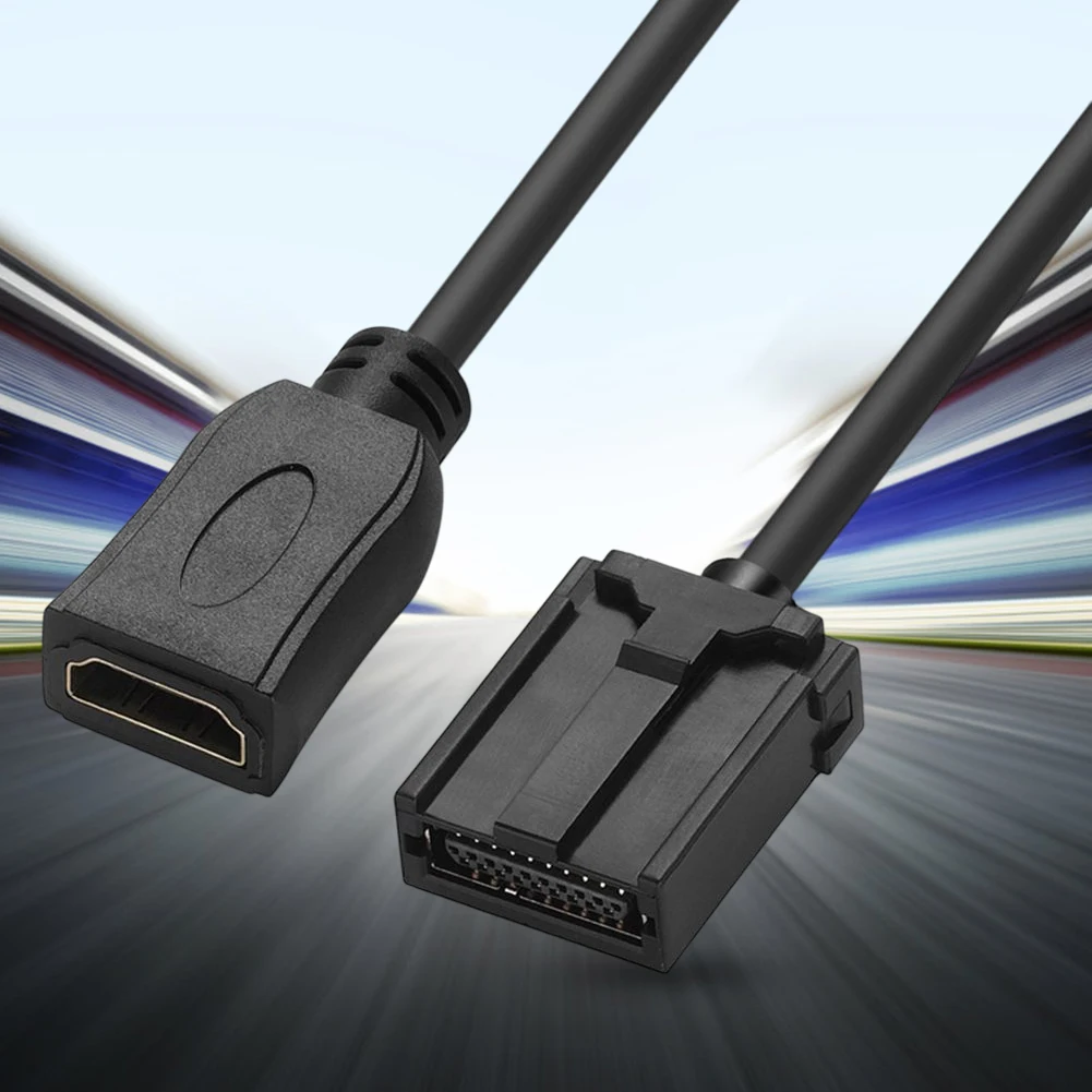 كابل متوافق مع HDMI E من النوع إلى كابل فيديو عالي الدقة للسيارة من النوع E إلى سلك موصل فيديو عالي الدقة أنثى للسيارات